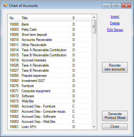 Chart Of Accounts In Excel