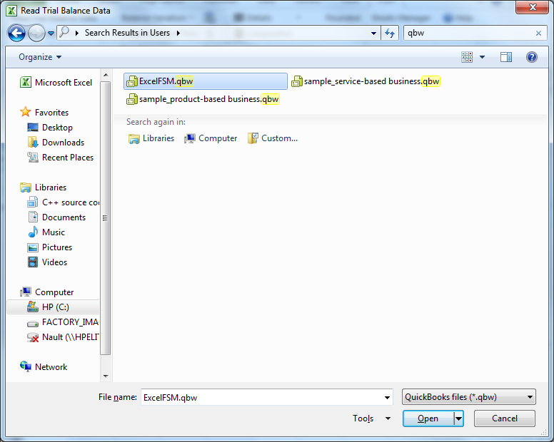 selectQBDfile