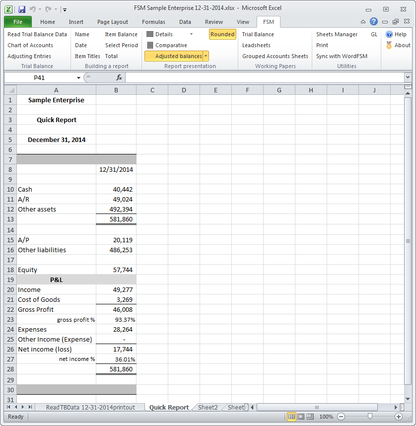 Excel FSM | Tutorial Financial Key Figures | Financial Statement Masters